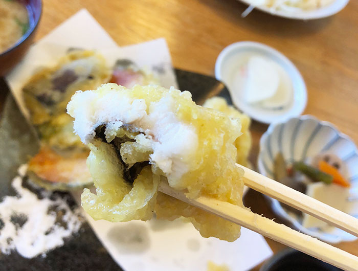 あさやまの鱧天ぷら定食