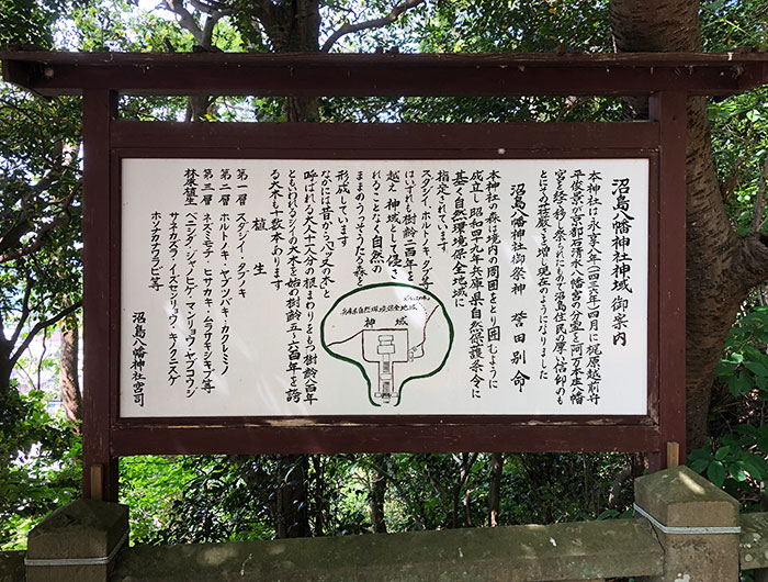 沼島八幡神社　神域の案内看板