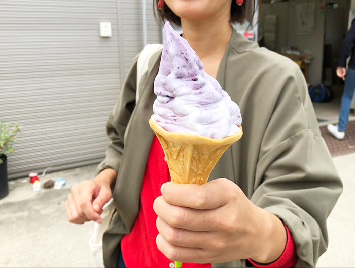 淡路島フルーツ農園のブルーベリーソフト