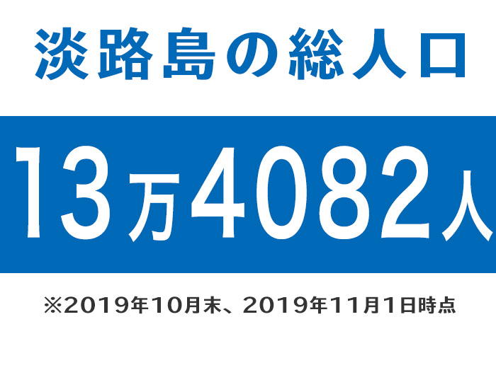 淡路島の総人口は、13万4082人