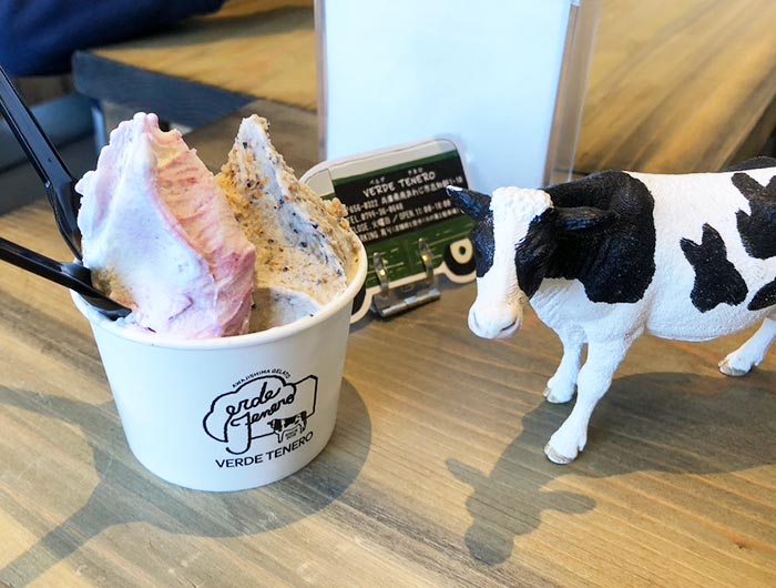 淡路島・ベルデテネロの黒豆ジェラート（期間限定）が美味しいよ😙Hバンも素敵だけど、店舗もカワイイ