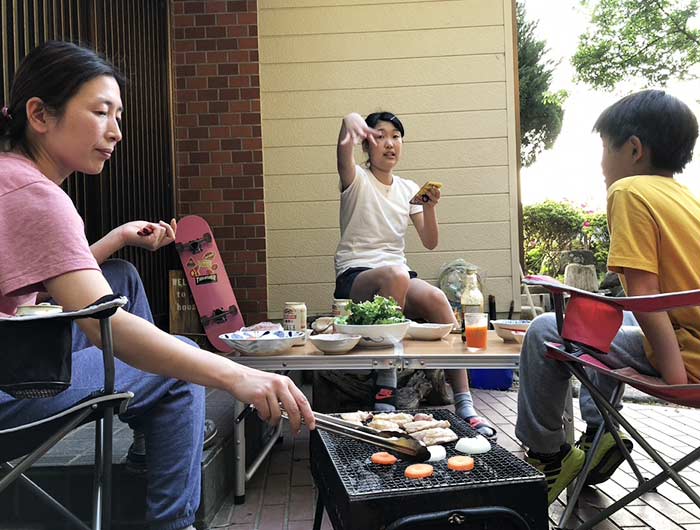 家族で庭先BBQ