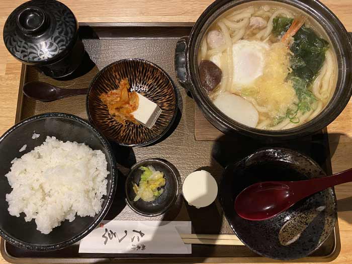 なべ焼きエビ天うどん定食