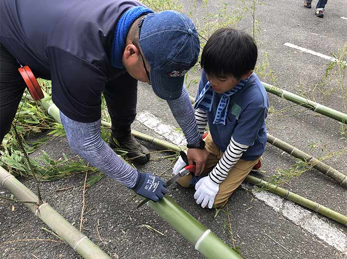 竹切りの指導