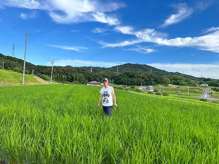 田んぼの中のぼく